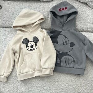 Disney Cream and Gray Mickey Mouse Hoodies